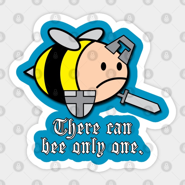 There Can Bee Only One - Cartoon Bee Knight Sticker by PK Halford